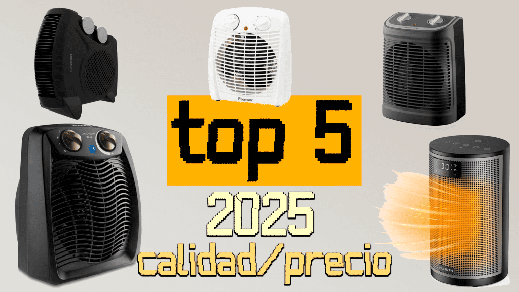 Top 5 mejores calefactores eléctricos para el invierno: opciones portátiles, silenciosas y de bajo consumo para calentar tu hogar.