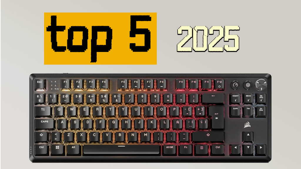 Imagen de los mejores teclados mecánicos 2025 destacando modelos inalámbricos, compactos y de alto rendimiento para gamers y profesionales.