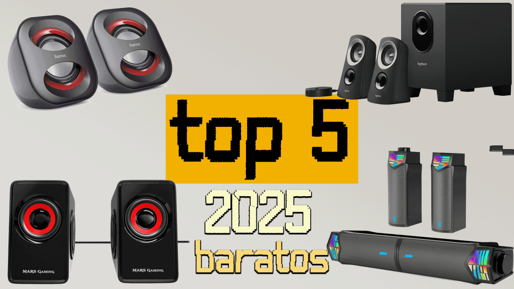 Imagen de los mejores altavoces baratos 2025: selección de altavoces económicos con diseño moderno, sonido potente y opciones para ordenador y dispositivos.