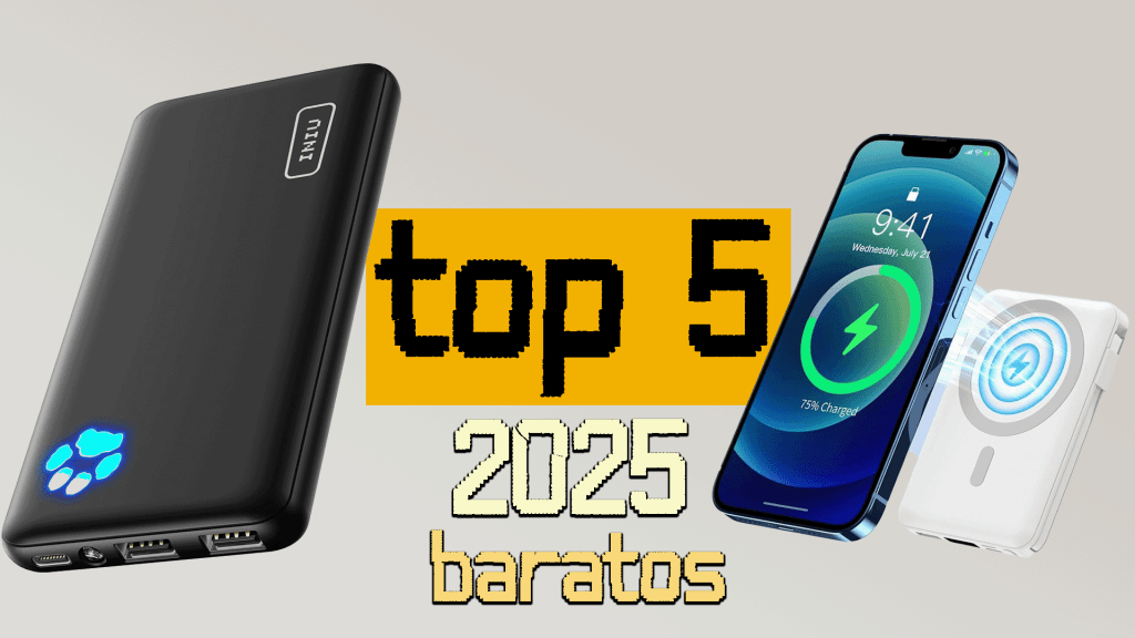 Imagen destacada que muestra las mejores baterías externas de 2025, destacando modelos innovadores con carga rápida, diseño portátil y gran capacidad.