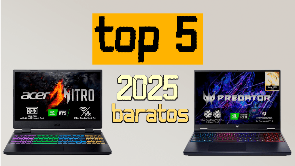 Imagen de los mejores portátiles gaming baratos 2025 con alto rendimiento y excelente relación calidad-precio, ideales para gamers exigentes.